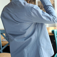 Fashion Korean Style Slim Long Sleeves Causal Shirts 907SJ-JK01-43-Sky Blue - Thumbnail 2