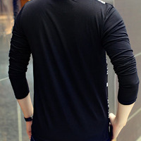 Fashion Korean Style Slim Long Sleeves Causal Shirts 907SJ-T39-33-Black - Thumbnail 2