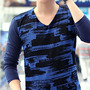 Fashion Korean Style Slim Long Sleeves Causal Shirts 907SJ-T39-33-Blue-1