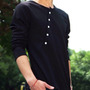 Fashion Korean Style Slim Long Sleeves Causal Shirts 907SJ-T58-43-Black-1