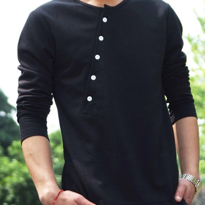 Fashion korean style slim long sleeves causal shirts 907sj-t58-43-black