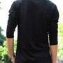Fashion Korean Style Slim Long Sleeves Causal Shirts 907SJ-T58-43-Black-2