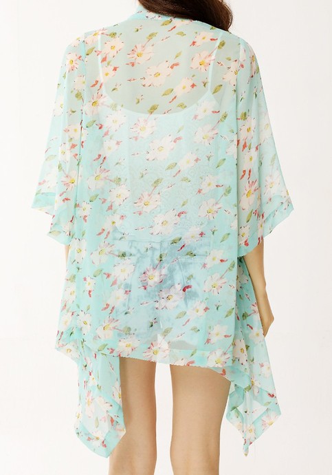 Floral Crop Sleeves Kimono Top