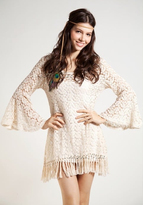 Crop Sleeve Oversize Batwing Crochet Top