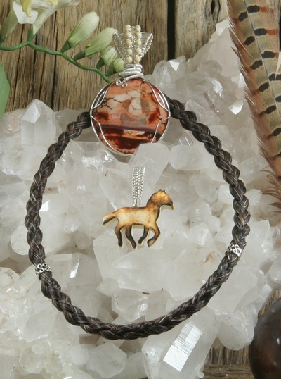 Black Mix Horse Hair Necklace