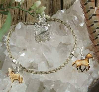 Silver Gray Horse Hair Necklace