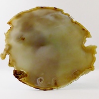 Vintage Italian Blue Glass Pinch Bowl on Agate Slice - Thumbnail 4