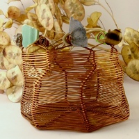 Copper Wire Woven Beach Basket - Thumbnail 3