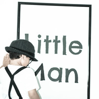 Little Man Black and White Art Print Poster 18 x 24 Kids room nursery decor - Thumbnail 1