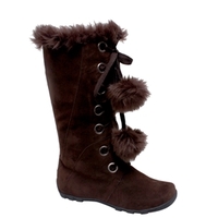 "Mary" Pom Pom Fur Winter Boots - Thumbnail 2