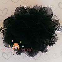 Black Flower Zebra Headband/Perfect Photo Prop/Newborns/Kids - Thumbnail 2