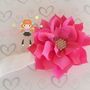 Bright Pink Flower Rhinestone Center Headband/Perfect Photo Prop/Newborns/Kids-1
