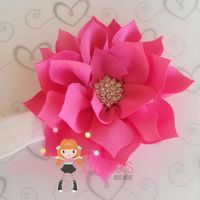 Bright Pink Flower Rhinestone Center Headband/Perfect Photo Prop/Newborns/Kids - Thumbnail 2