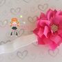 Bright Pink Flower Rhinestone Center Headband/Perfect Photo Prop/Newborns/Kids-3