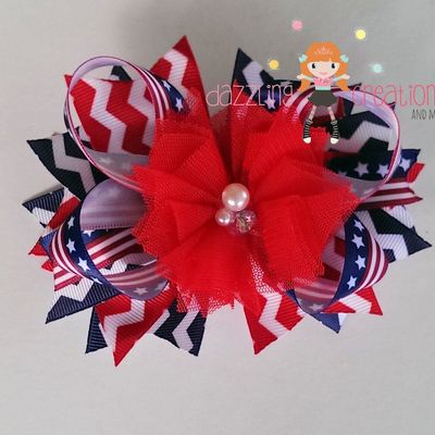 4th of july/patriotic/red white blue hair bows/photo props