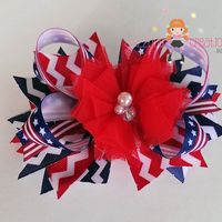 4th of July/Patriotic/Red White Blue Hair Bows/Photo Props - Thumbnail 2