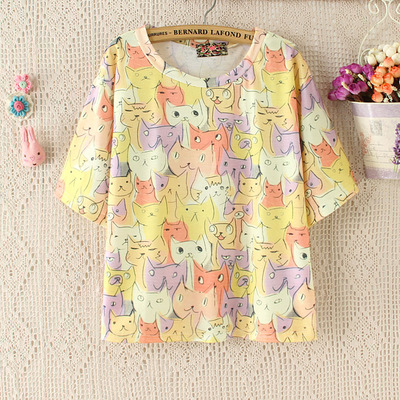 Cute cat t-shirt printing