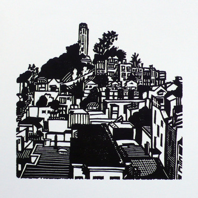 coit tower 6" by 6"