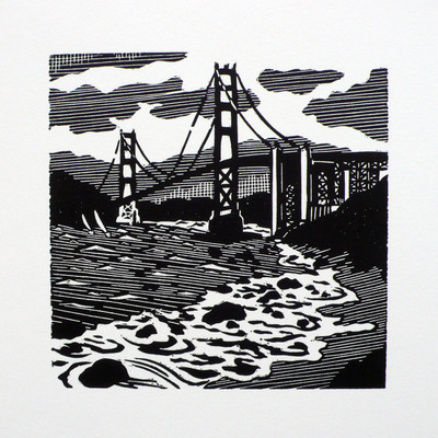 baker beach 6&quot; by 6&quot;