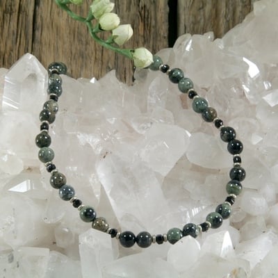 Kambaba jasper and onyx necklace