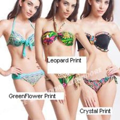 Lady bikini set push-up padded bra swimsuit