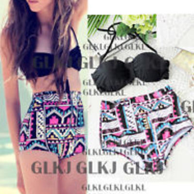 High waisted bikini push up padded gothic swimwear