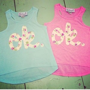 OK Floral Tank- Mint