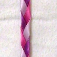 Purple and Pink Braided Ribbon Bookmark w/Gold Dipped Leaf - Thumbnail 1
