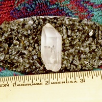 Quartz Point w/Snowflake Obsidian Hair Clip - Thumbnail 2