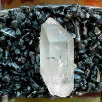 Quartz Point w/Snowflake Obsidian Hair Clip - Thumbnail 3