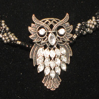 Hand Woven Glass Beaded Spiral Rope with Owl - 17 inches. - Thumbnail 1