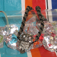 Hand Woven Glass Beaded Spiral Rope with Owl - 17 inches. - Thumbnail 3