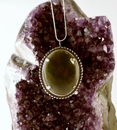 Jade Necklace Pin Brooch