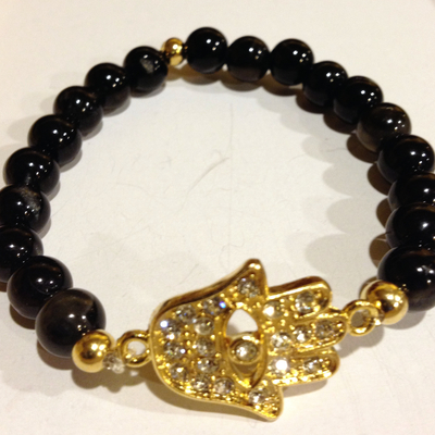 Black hamsa bracelet
