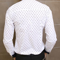 Fashion Korean Style Slim Long Sleeves Causal Shirts 907ASJ-C26-48-White  - Thumbnail 3