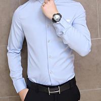 Fashion Korean Style Slim Long Sleeves Causal Shirts 907ASJ-CS33-53-White - Thumbnail 3