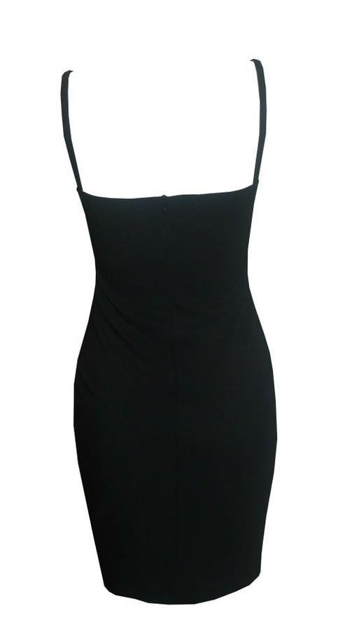 Deep V Bodycon Dress Black