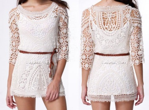 White Lace crochet dress