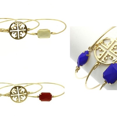 Lucite stone bangle set