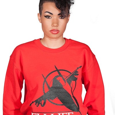 Red crewneck sweater - woman 