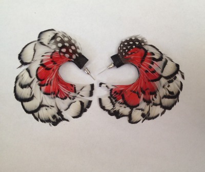 Ombre' Feather Hoop Earrings