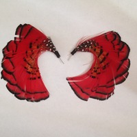 Ombre' Feather Hoop Earrings - Thumbnail 2