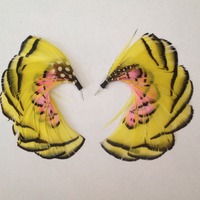 Ombre' Feather Hoop Earrings - Thumbnail 3