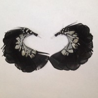 Ombre' Feather Hoop Earrings - Thumbnail 4