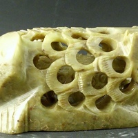 Undercut Soapstone Medium Frog Statue Carving - Thumbnail 1