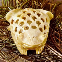 Undercut Soapstone Medium Frog Statue Carving - Thumbnail 2