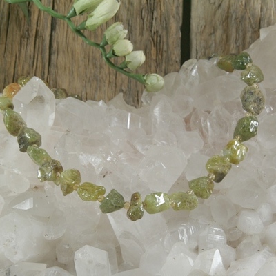 Peridot and citrine necklace