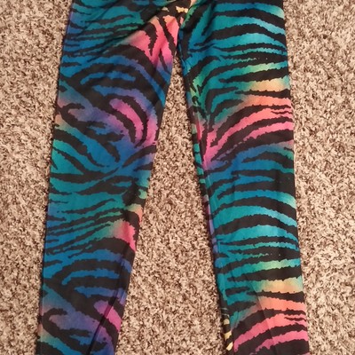 Rainbow zebra tights