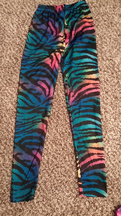 Rainbow zebra tights