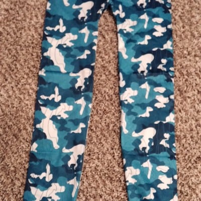 Blue camo jeans tights